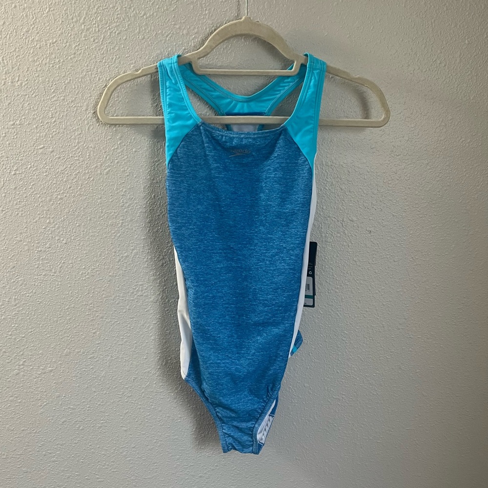 Women’s Blue Racerback One-Piece Swimsuit